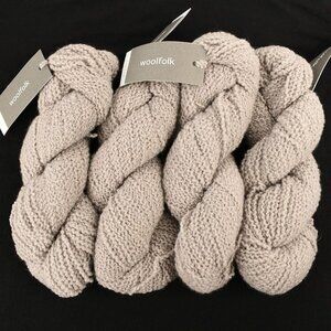 Woolfolk Flette Textured DK Yarn 4 Skeins Merino Wool Color 02